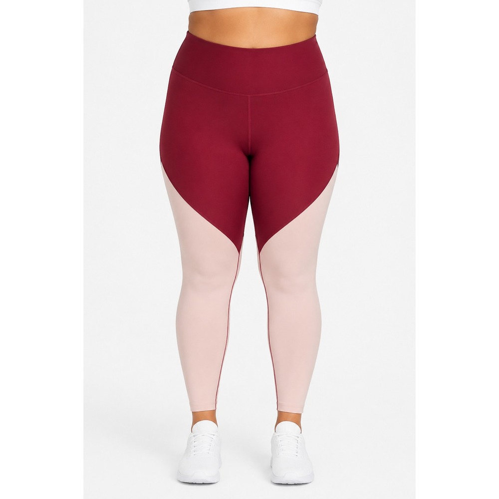 Nike Women's Plus Size Color Block Leggings Pants Pink Burgundy NEW Size 3X